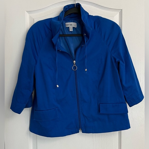 Lana Lee Jackets & Blazers - Lana Lee Women’s Royal Blue Cotton 3/4 Sleeve lined Zip up jacket Jacket 8P